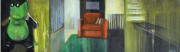 Woman in Red, in Red, 2007 RM 3,850.00-SOLD | Acrylic on canvas | 40 x 139 cm