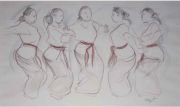 Balinese Dancers, 2001 RM 12,100.00-SOLD | Pastel on paper | 46 x 78 cm