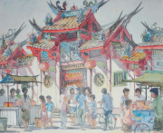 LOT-18-Chiang-Shih-Wen-'Chinese-Temple'-(1991)-Watercolour-on-paper-45-x-56-cm-RM-3,000---RM-5,000 RM 2,750.00-SOLD