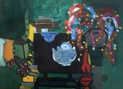 Lot-18-Dang-Xuan-Hoa-Blue-Teapot-1999-Gouache-on-paper-54-x-75-cm
