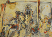 1-RM 8,800.00-SOLD Lot 103 Eric Quah, Eater's Directory, 1982, Mixed media on paper 52 x 72.5 cm