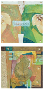 Reforestation Lot 11 Fauzin Mustafa, Reforestation #7 and #33, 2001, Mixed media on canvas 30 x 30 cm