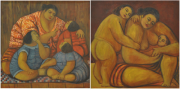 2-Mama I & Mama II, 2005 RM 6,930.00-SOLD | Oil on canvas | 61 x 61 cm x 2 pieces