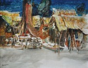 Fishing Village, 1973 RM 14,560.00-SOLD | Oil on canvas | 60 x 75.5 cm