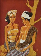 Two Sisters, Undated RM 5,500.00-SOLD | Batik | 92 x 69 cm