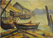 5-Fishing Village, Undated RM 11,000.00-SOLD | Oil on board | 38 x 53 cm
