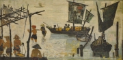 Boats In The Sea, 1961 RM 39,600.00-SOLD | Oil on canvas | 49 x 99 cm