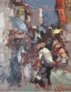Street Scene, Undated RM 6,600.00-SOLD | Oil on board | 28.4 x 22 cm