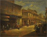 2-Jonker Street, Malacca, 2000 RM 17,050.00-SOLD | Oil on canvas | 69.5 x 90 cm