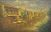 4-Melaka River, 2000 RM 8,250.00-SOLD | Oil on canvas | 75 x 121 cm