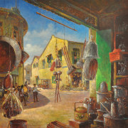 5-RM13,440 Jalan Hang Kasturi, Malacca, 2008 Oil on canvas, 107 x 107 cm
