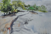 1-RM 2,750.00-SOLD Mansor Ghazali (b. Perak, 1930 - 2009) Untitled, 2005 Watercolour on paper I 34.5 x 50.5 cm RM 2,800 - 3,800