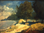 2-Pantai, 1997 RM 4,950.00-SOLD | Oil on canvas laid on board | 40 x 50.5 cm