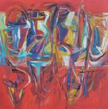 64-Yusof Ghani, Topeng Che Wong. 1995 SOLD | Oil on Canvas 126 cm x 122 cm