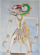 1-Wayang Kulit Figure, 1992 RM 15,400.00-SOLD | Watercolour on paper | 55 x 38 cm
