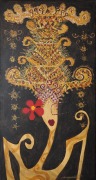 4-Jentayu Series, 2004 RM 2,240.00-SOLD | Mixed media on canvas 146 x 78 cm