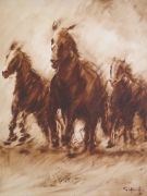 2-Horses, 1994 RM 8,800.00-SOLD | Oil on canvas | 83 x 62 cm