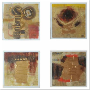 3-Abstract, 2006 RM 4,950.00-SOLD | Mixed media on canvas | 28 cm x 28 cm x 3 pieces