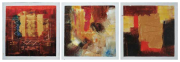4-Abstract I, II & III, 2005 RM 3,850.00-SOLD | Oil on canvas | 27.5 cm x 27.5 cm x 3 pieces