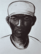 1-RM 13,200.00-SOLD Wong Hoy Cheong "Indian Rubber Tapper" (1996) Charcoal on paper 75 x 57 cm RM 7,000 - RM 12,000