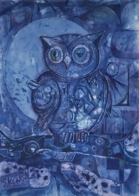 1-Chuah Seow Keng, Batik, 51.5 x 36 An Owl, 2008