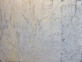 4-Frank Woo, Silver Wave - Night Cliff, 2006, Acrylic and Silver leaf on canvas, 91.5 x 122 cm