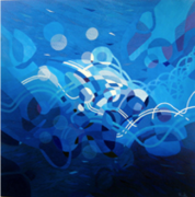 6-Bluescape, 2012 RM 5,500.00-SOLD | Acrylic on canvas | 153 x 153 cm