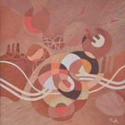 7-RM 2,200.00-SOLD Lot 67 Nik Rafin, Mindscape Desert Series I, 2011, Acrylic on canvas 61 x 61 cm