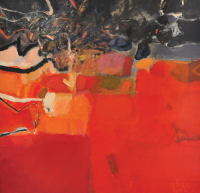 41-Tajuddin-Ismail,-Red-Earth-Synergy,-2006,-Acrylic-on-canvas,-173-x-173cm,-Signed,-title-and-dated-on-verso.