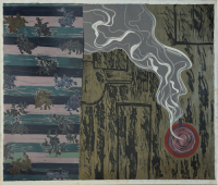 67-Juhari-Said,-Cawan-Ungu-dan-Baju-Kurung,-1992,-12-18,-Lino-cut-on-paper,-50-x-59cm