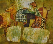 8-Buffalo Tender, Undated RM 11,000.00-SOLD | Batik | 72.3 x 87.5 cm