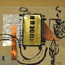 11-Frank Woo "City Life, City Lookout Series - Brownscape I" Mixed Media on Paper 31 x 29 cm