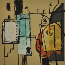 17-Frank Woo "City Life, City Lookout Series - Exploration I" (2004) Mixed Media on Paper 33x 33 cm