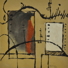 18-Frank Woo "City Life, City Lookout Series - Exploration II" (2004) Mixed Media on Paper 34.5 x 36cm