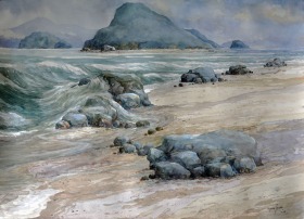 31-Mokhtar Ishak. Imaginary Seascape (2008) 50 cmx 70cm watercolour on paper