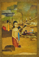 52-Lye-Yau-Fatt-_By-the-River_-1988,-Mixed-media-on-paper,-74-x-54cm