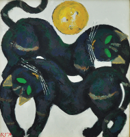 54-Popo-Iskandar,-Oil-on-canvas,-73-x-68cm