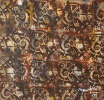 60-Kelvin-Chap,-Symbol-of-Mother-Earth-(Borneo-Series),-2005,-Mixed-media-on-canvas,-131-x-131-cm,-Name,-title-and-dated-on-verso