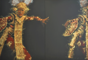 66-Ahmad-Zakii-Anwar,-Legong-4,-1997,-Acrylic-on-canvas,-120-x-180cm,-2-panels