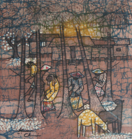 87-Kwan-Chin-_Rubber-Tappers---Brown-Series_-(2012)-Batik-44-x-38cm