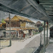 Khalil Ibrahim %22Kota Bharu Village%22 Watercolour on Paper 54cm x 53cm 2004 RM 28,000