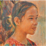 1-A Little Beauty, 1999 RM 7,700.00-SOLD | Oil on canvas | 24 x 23.5 cm