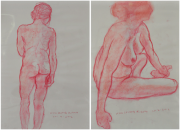 10-Nude 1 & 2, 2012 RM 4,620.00-SOLD | Pastel on paper | 42 x 29.5 cm x 2 pieces