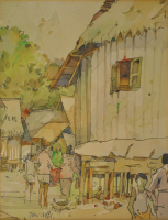 Lot 12-Tan-Choon-Ghee,-1961,-Watercolour-on-paper,-30-x-22cm
