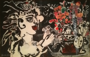 Lot 17-Norma Abbas, Puan Sri Untitled, 1991 Mixed media and collage on paper 50 x 78 cm