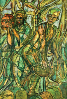 Lot 46-Chuah-Siew-Teng---Untitled-Abstract,-Batik,-16_-x-11_