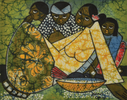 Lot 47-Kwan-Chin,-Taking-a-Break-II,-Batik,-40-x-51.5cm
