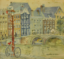 Lot 54-Tan-Choon-Ghee,-Amsterdan,-1992,-Watercolour-on-paper,-23.5-x-25.5cm