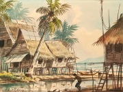 Kampung Scene, Undated RM 2,240.00-SOLD | Watercolour on paper | 35.5 x 26.5 cm