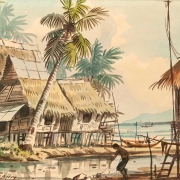 Kampung Scene, Undated RM 2,240.00-SOLD | Watercolour on paper | 35.5 x 26.5 cm